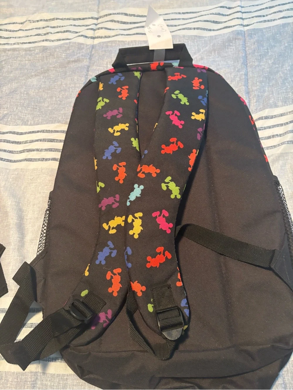 Walt Disney World Black Backpack with Multicolor Mickey Silhouettes